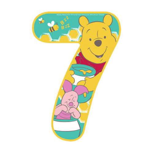 Winnie The Pooh Number 7 Edible Icing Image - Click Image to Close